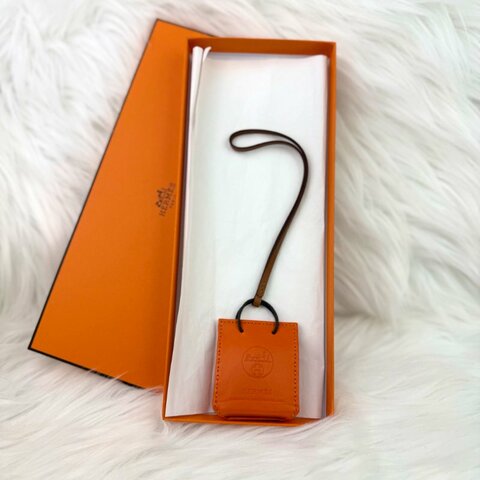 Hermès 小手袋掛件橙色