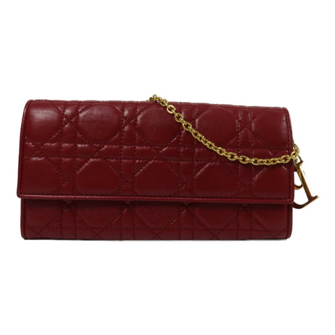 Dior 羊皮皮革Lady Dior Wallet On Chain鏈帶肩背袋