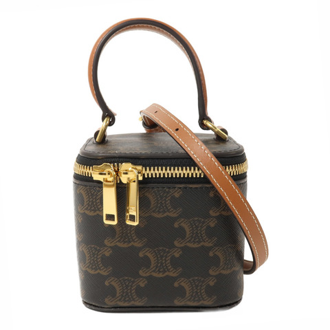 CELINE 塗層帆布Mini Vanity Case手挽肩背兩用袋