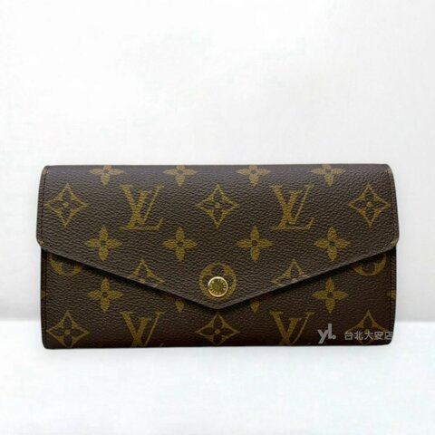 A13313-LV Sarah 老花下蓋金釦10卡長夾M60531