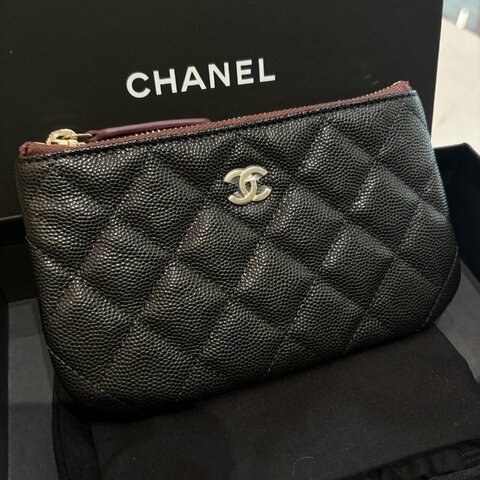 *SHIHNA名牌精品* CHANEL 小牛皮小型拉鍊手拿包