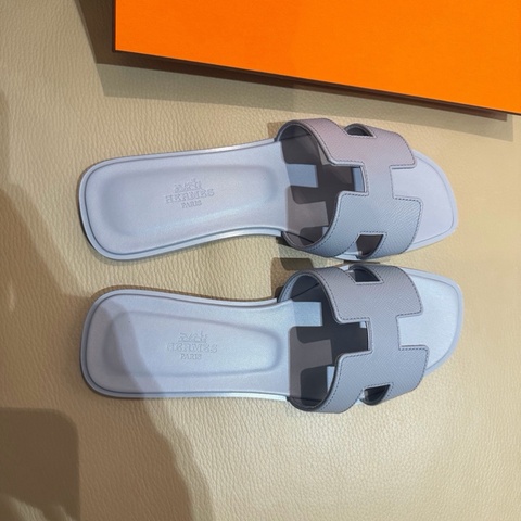 Hermes Oran 霧霾藍 H拖鞋 #37 38