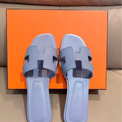 Hermes Oran 霧霾藍 H拖鞋 #37 38