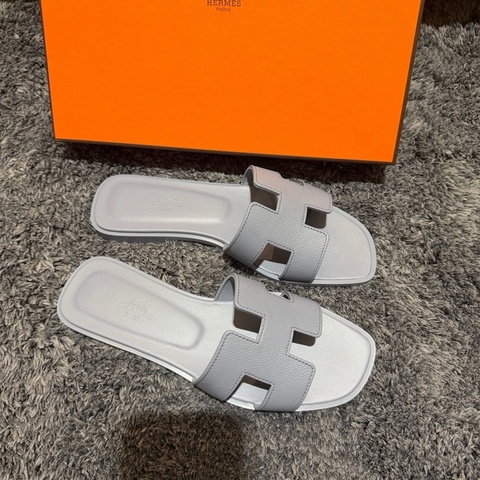 Hermes Oran 霧霾藍 H拖鞋 #37 38