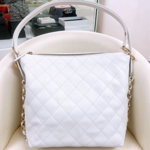 Chanel 25s 白色兩用肩背包/後背包