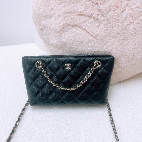 Chanel 25c 黑金迷你托特包/兩用斜挎包