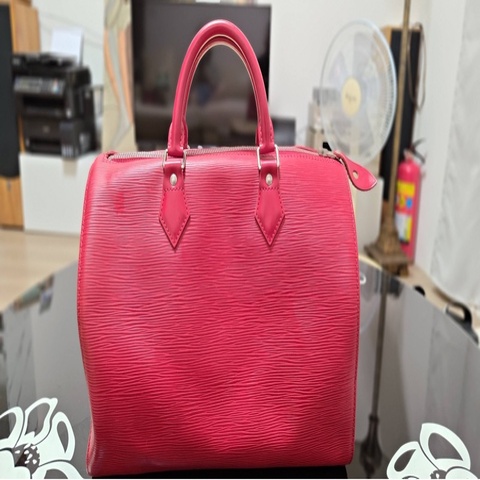 LOUIS VUITTON 路易威登 波士頓包 M43007 水波紋Epi Speedy 紅色
