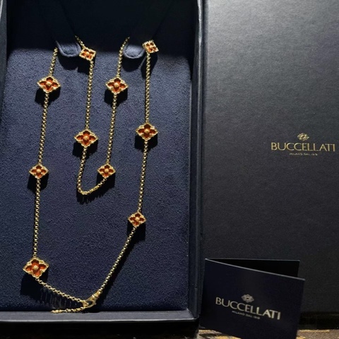 Buccellati 布契拉提10花 紅玉髓 項鍊 絕版精品