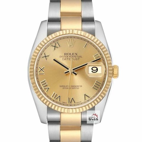 【大眾名錶】ROLEX 勞力士 116233 Datejust 新款DJ36蠔式日誌 金色羅馬面盤 大眾名錶G316
