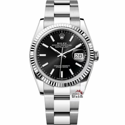 【大眾名錶】ROLEX 勞力士126234 Datejust 蠔式DJ36 2019/10全配 黑色面盤 螢光時標 三版帶 錶徑36mm G301