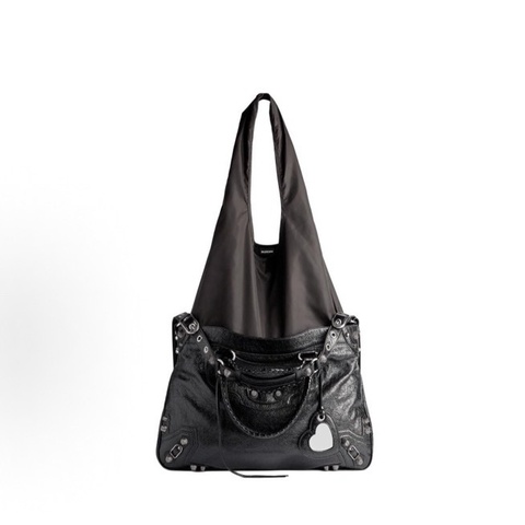 Balenciaga巴黎世家 機車包超大號單肩包手提包斜挎包 銀扣尺寸：44cm