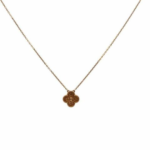 VAN CLEEF&ARPELS VintageAlhambra中號單花項鏈熔岩18K玫瑰金