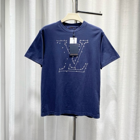 LV 路易威登 短袖 T恤 S碼 針腳刺繡logo 數字連連看 深藍色