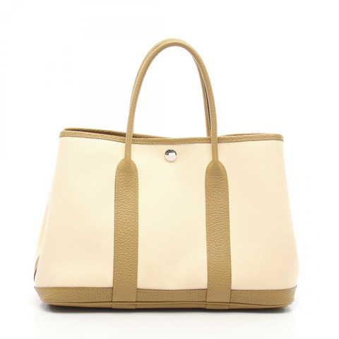 HERMES 花園派對 TPM 手提包 Y Negonda Toile Officier Cardamon vanille SHW