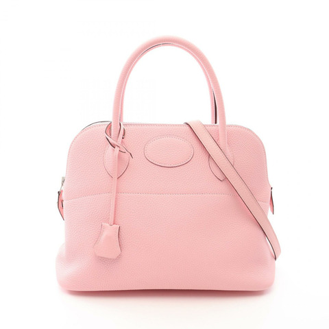 HERMES Bolide 31 單肩手提包 Z Taurillon Clemence 玫瑰櫻花 craie SHW