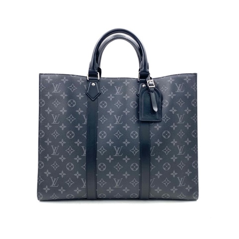 99新 Louis Vuitton 路易威登 新款黑老花sac plat托特包