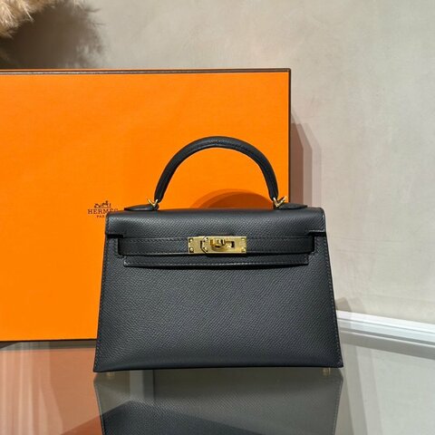 HERMES Mini Kelly ll - Noir 89 黑金 B