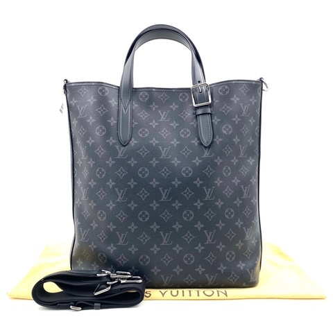 99新 Louis Vuitton 路易威登黑老花拼皮托特包 芯片款
