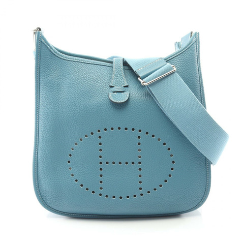 愛馬仕 Evelyne 3 PM 肩挎包 O Taurillon Clemence 藍色牛仔 SHW