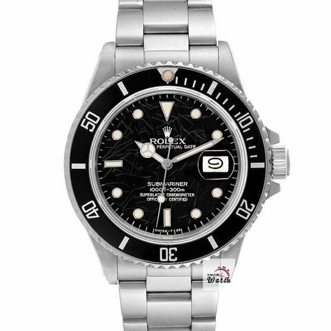 【大眾名錶】ROLEX勞力士 16610 Submariner 經典收藏品 鋁圈黑水鬼T25面盤 自然龜裂 珍珠網狀面盤 大眾名錶B1283