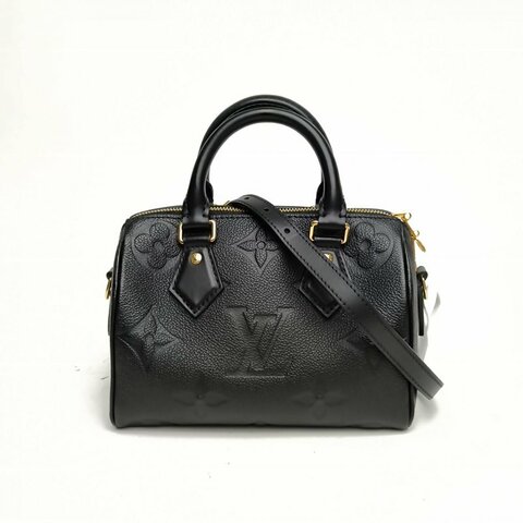 LOUIS VUITTON Sp20黑色牛皮晶片老花壓紋肩背包