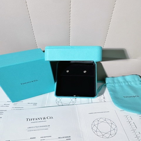 Tiffany & Co.蒂芙尼  Elsa Peretti®系列 18K黃金泡泡鑽石耳釘