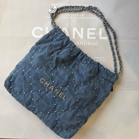 CHANEL 單寧鉚釘22包 小款