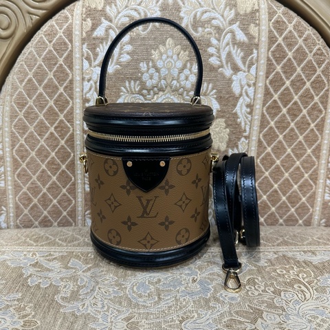 LV 雙色原花Cannes手提斜背罐頭包 M43986