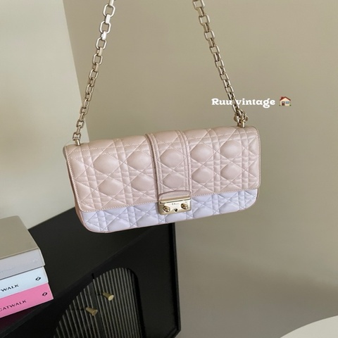 Dior 迪奧 MissDior 三拼色金扣羊皮單肩包