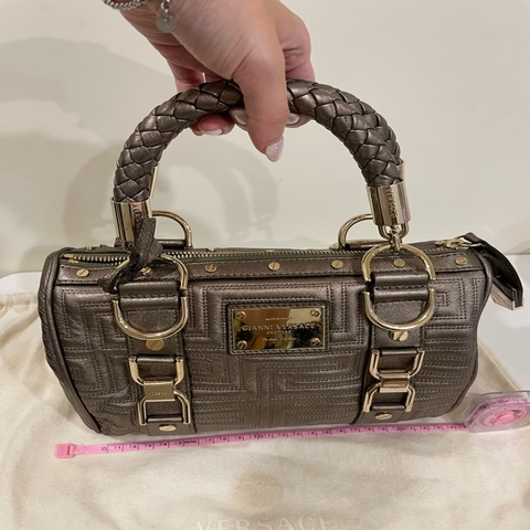 Gianni Versace 范思哲 Vintage 希臘迴紋壓紋手提包