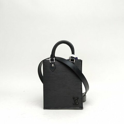 LOUIS VUITTON PETITSACPLAT琴譜包黑色水波紋牛皮肩背包