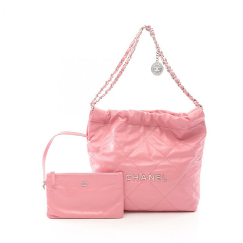 香奈兒 (CHANEL) Matelasse Chanel 22 小號鏈條肩背包 AS3260 皮革 粉紅色 二手 CC