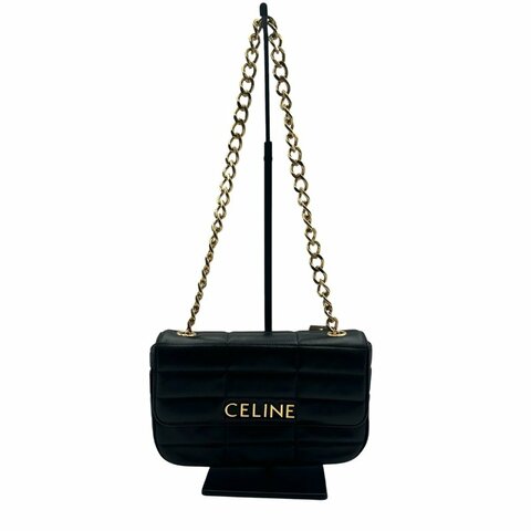 【美收精品】CELINE  C-610  黑色皮革肩背包 【隔月月中將轉賣至日本 上架期限30天】