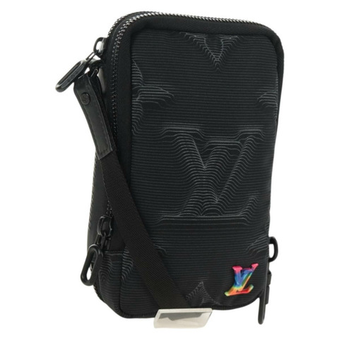 路易威登 3D Monogram 雙手機袋 黑色 M80141 LV 正品 183059M