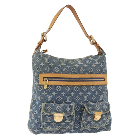 路易威登 Monogram Denim Buggy GM 肩背包 藍色 M95048 LV 正品 184988V
