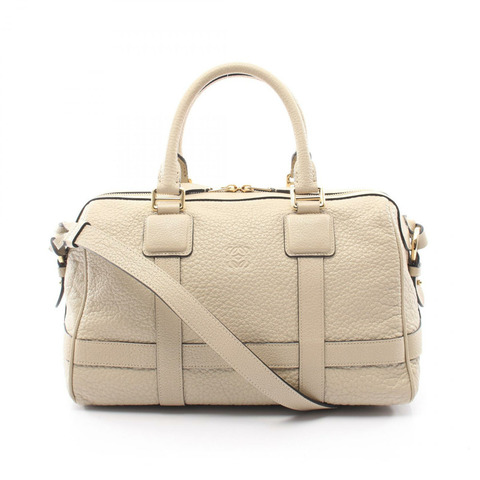LOEWE PASEO 肩背斜背包 384.04CG41 皮革 米色 二手 女士
