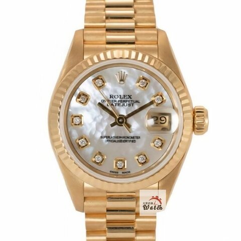 【大眾名錶】 Rolex勞力士69178 Datejust 蠔式女錶 台灣保單 市場罕見 貝殼十鑽面 大眾名錶B1321