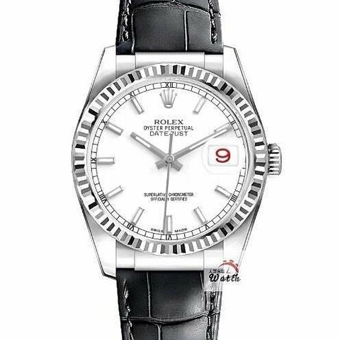 【大眾名錶】ROLEX 勞力士 116139 DateJust 蠔式日誌 18白K金 白色面盤 紅字 大眾名錶B1237