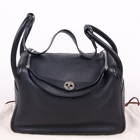 Hermes  O刻 lindy30黑色银扣单肩包手提包