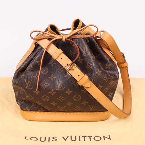 LV 棕色老花Noe大号抽绳水桶包单肩包