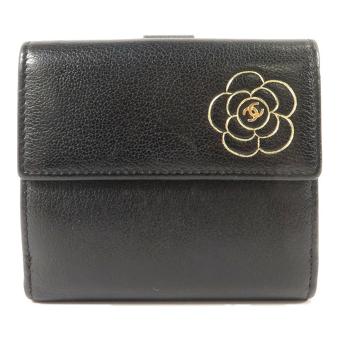 CHANEL 牛皮皮革Camellia Wallet錢包