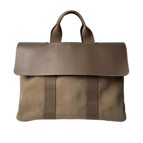 HERMES Valparaiso MM tote 手提包 帆布 托特包 灰褐色 Herbag Zip