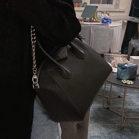 ✨紀梵希givenchy｜antigona 山羊皮 黑銀 鑽石包｜98新