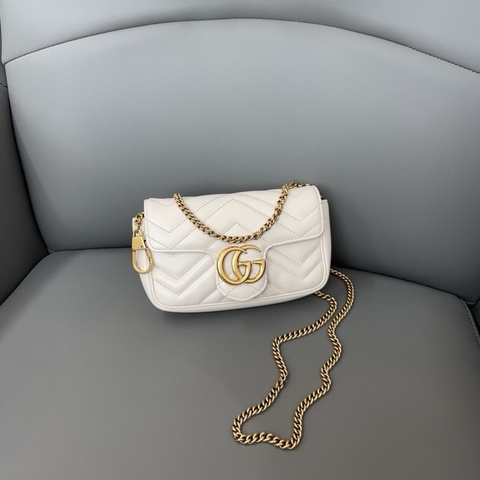 ✨Gucci古馳｜marmont馬蒙supermini 白色｜98新