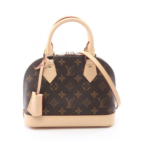 路易威登 Alma BB Monogram 2WAY 手提包 M46990 PVC塗層帆布皮革棕色二手女款