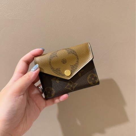 LOUIS VUITTON Zoe 老花拼色短夾