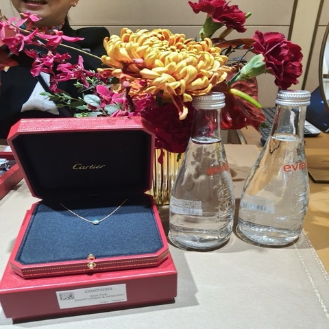 近全新 Cartier C de Cartier 鑽石項鍊玫瑰金 附GIA