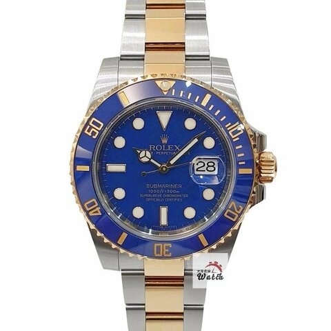【大眾名錶】ROLEX勞力士 116613LB Submariner 潛行者 2013/07全配件 市場罕見 烤漆面盤 半金藍水鬼 錶徑40mm B1161