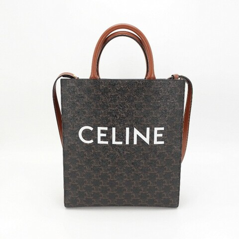 Celine棕色老花金扣琴譜tote中號