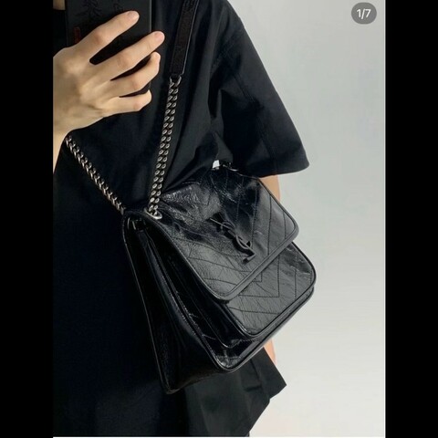 YSL/聖羅蘭 Niki中號 黑色銀鏈